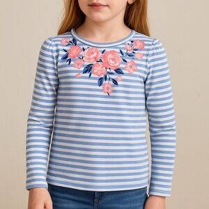 Max Studio Kids Striped Long Sleeve Top Girl’s 7/8